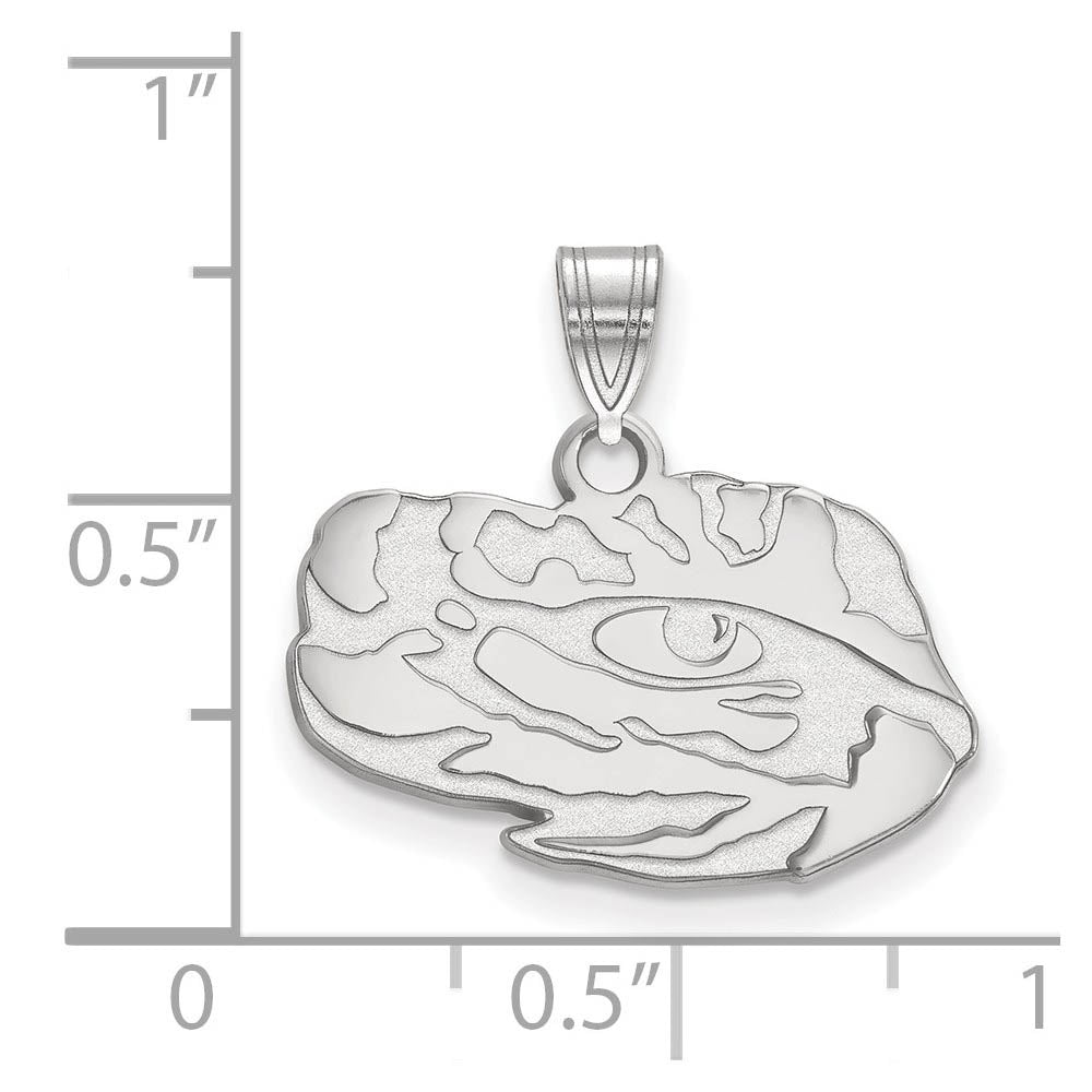 Alternate view of the 10k White Gold Louisiana State Small Mascot Pendant by The Black Bow Jewelry Co.