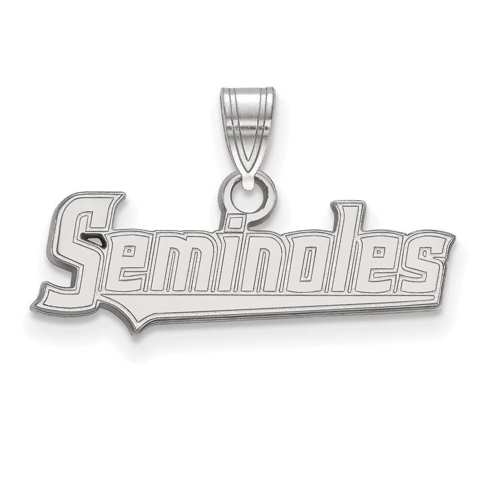 10k White Gold Florida State Small 'Seminoles' Pendant, Item P20025 by The Black Bow Jewelry Co.