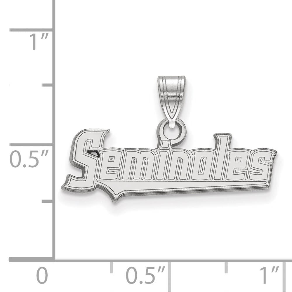 Alternate view of the 10k White Gold Florida State Small 'Seminoles' Pendant by The Black Bow Jewelry Co.
