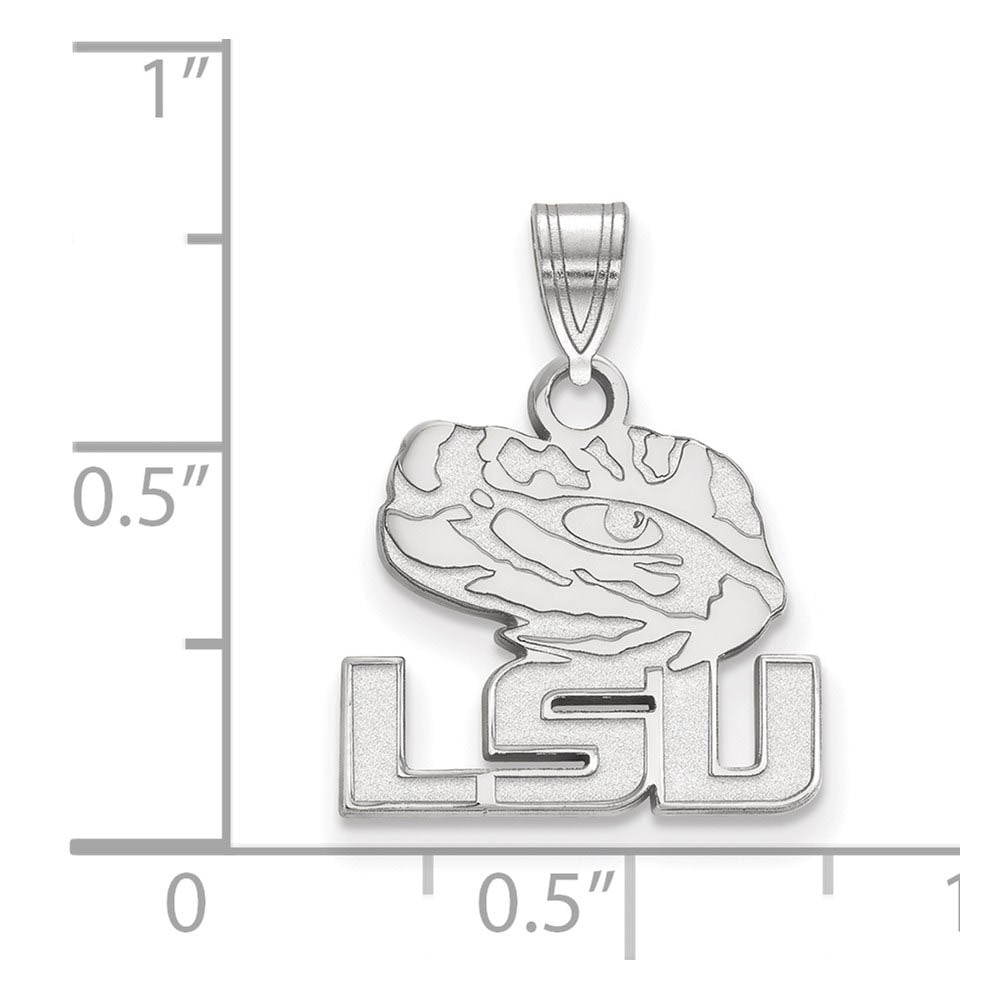 Alternate view of the 10k White Gold Louisiana State Small Pendant by The Black Bow Jewelry Co.