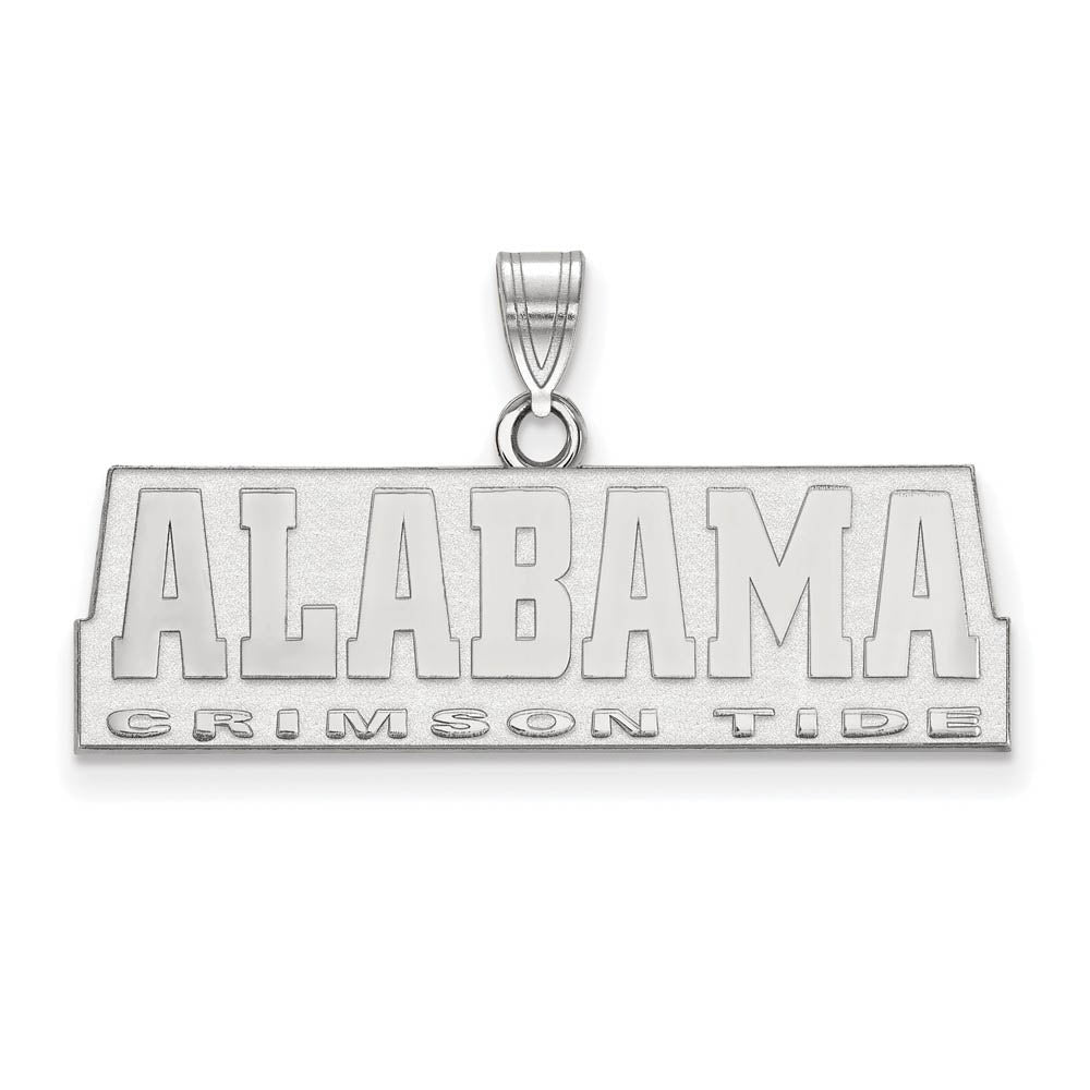10k White Gold U. of Alabama Small Script Pendant, Item P20032 by The Black Bow Jewelry Co.
