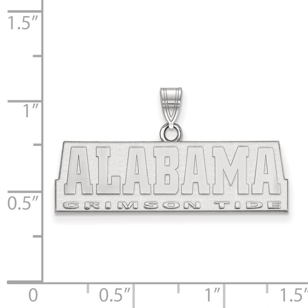 Alternate view of the 10k White Gold U. of Alabama Small Script Pendant by The Black Bow Jewelry Co.