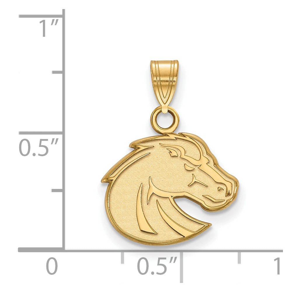 Alternate view of the 10k Yellow Gold Boise State Small Mascot Pendant by The Black Bow Jewelry Co.
