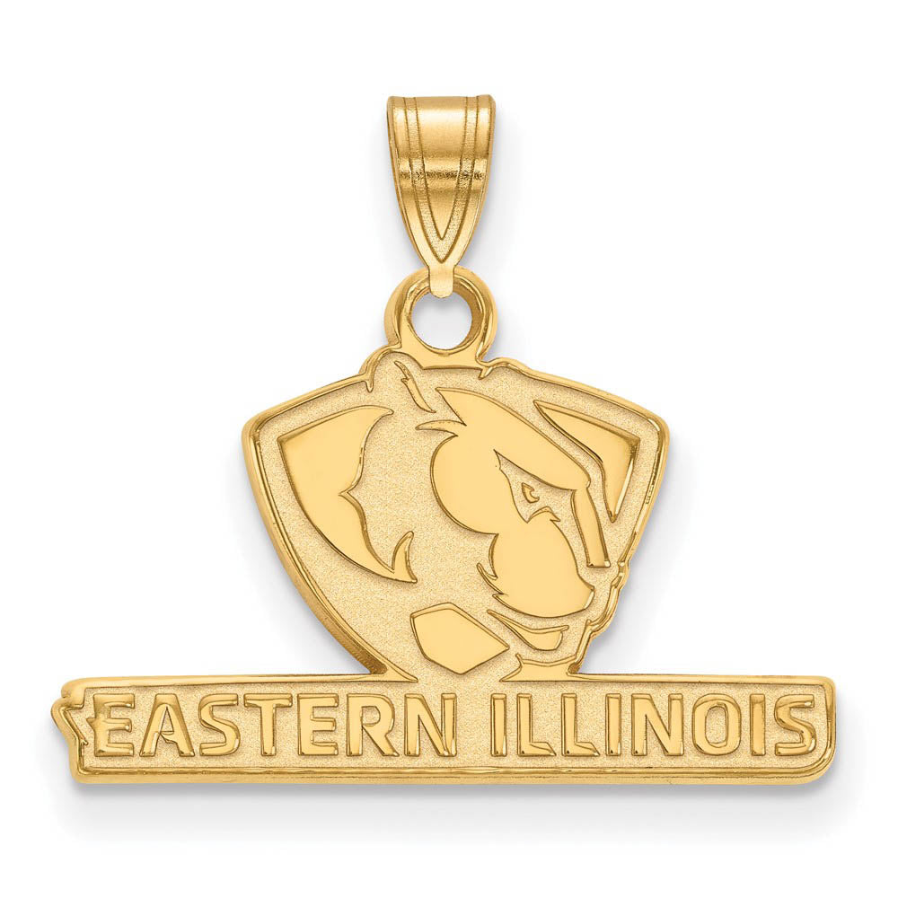 10k Yellow Gold Eastern Illinois U Small Pendant, Item P20044 by The Black Bow Jewelry Co.