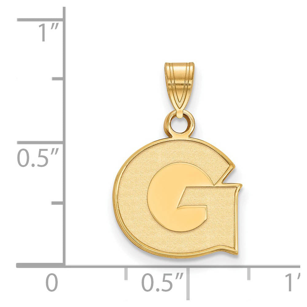 Alternate view of the 10k Yellow Gold Georgetown U Small Initial G Pendant by The Black Bow Jewelry Co.