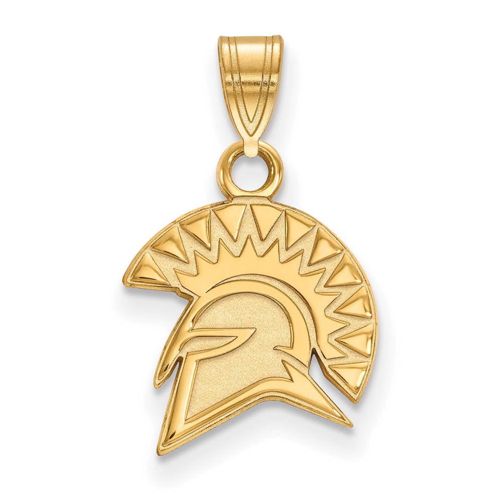 10k Yellow Gold San Jose State Small Mascot Pendant, Item P20056 by The Black Bow Jewelry Co.