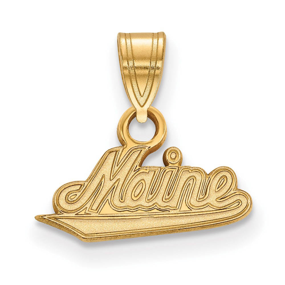 10k Yellow Gold U. of Maine Small Pendant, Item P20066 by The Black Bow Jewelry Co.