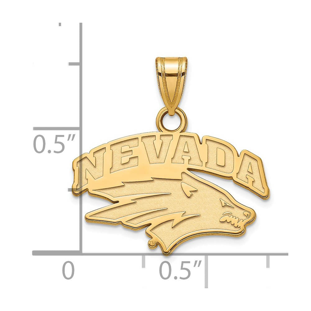 Alternate view of the 10k Yellow Gold U. of Nevada Small Logo Pendant by The Black Bow Jewelry Co.