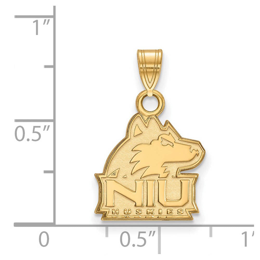Alternate view of the 10k Yellow Gold Northern Illinois U. Small Mascot Logo Pendant by The Black Bow Jewelry Co.
