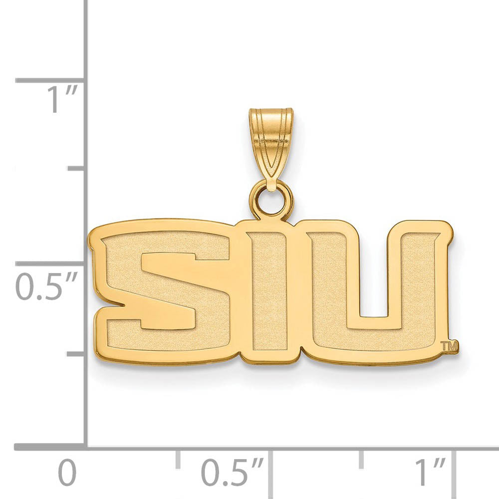 Alternate view of the 10k Yellow Gold Southern Illinois U. Small Pendant by The Black Bow Jewelry Co.