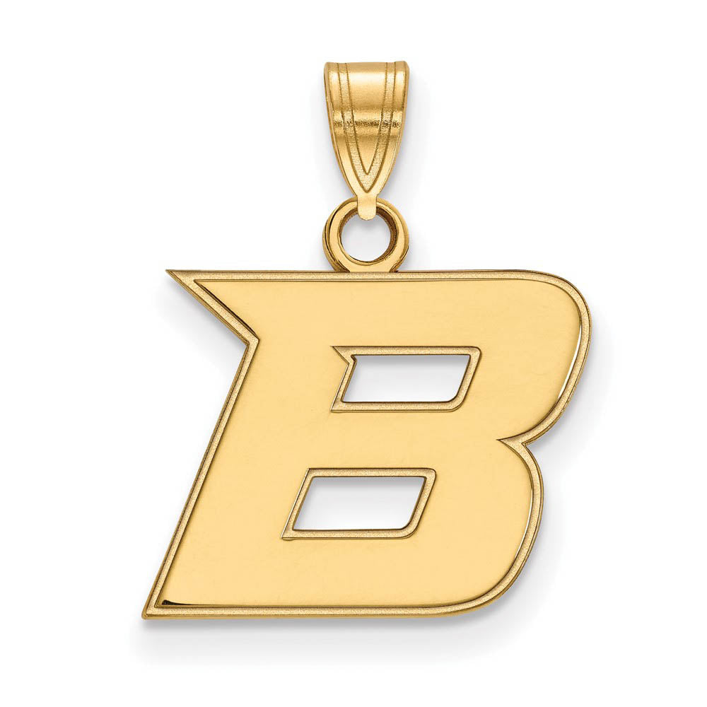 10k Yellow Gold Boise State Small Initial B Pendant, Item P20125 by The Black Bow Jewelry Co.