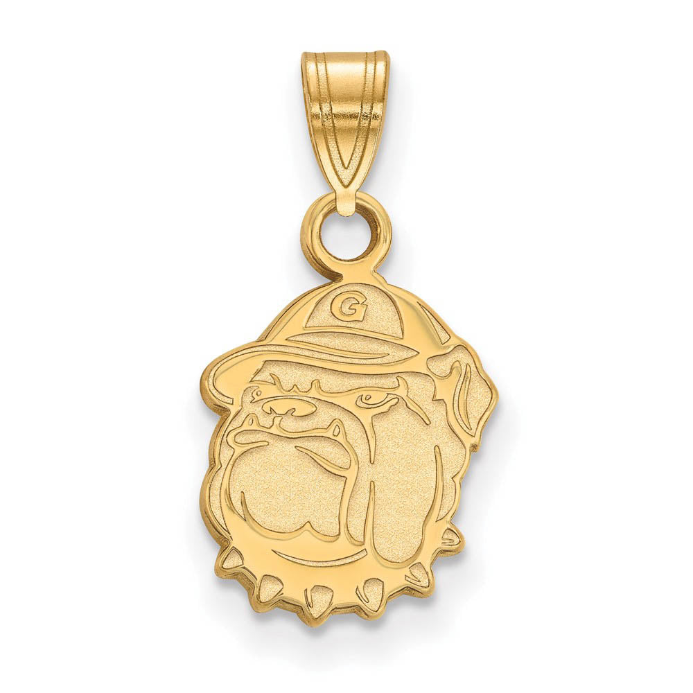 10k Yellow Gold Georgetown U Small Logo Pendant, Item P20129 by The Black Bow Jewelry Co.