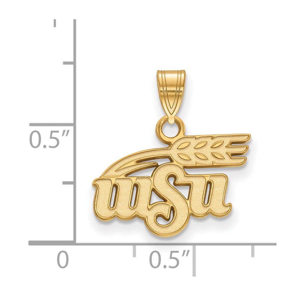 Alternate view of the 10k Yellow Gold Wichita State Small Logo Pendant by The Black Bow Jewelry Co.