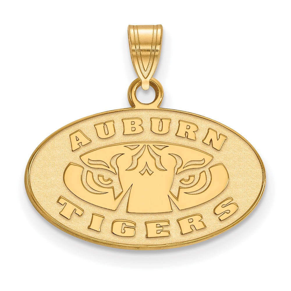 10k Yellow Gold Auburn U Small Oval Logo Pendant, Item P20233 by The Black Bow Jewelry Co.