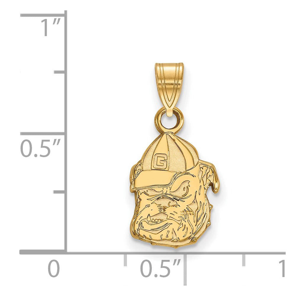 Alternate view of the 10k Yellow Gold U. of Georgia Small Mascot Pendant by The Black Bow Jewelry Co.
