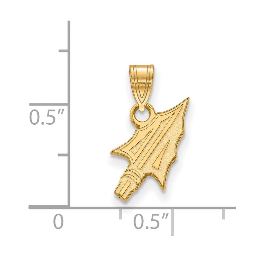 Alternate view of the 10k Yellow Gold Florida State Small Arrowhead Pendant by The Black Bow Jewelry Co.