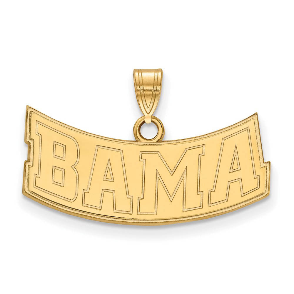 10k Yellow Gold U. of Alabama Small 'BAMA' Pendant, Item P20268 by The Black Bow Jewelry Co.