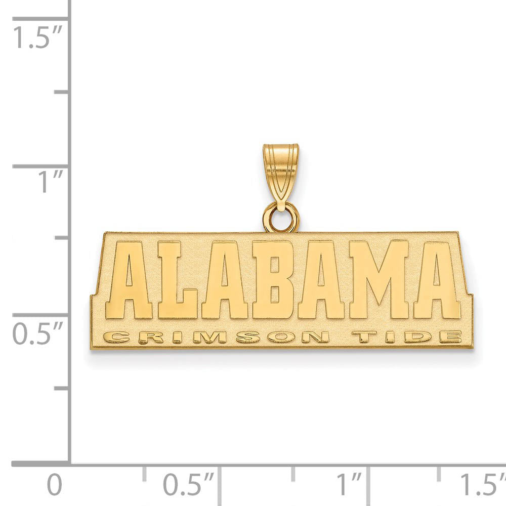 Alternate view of the 10k Yellow Gold U. of Alabama Small Script Pendant by The Black Bow Jewelry Co.