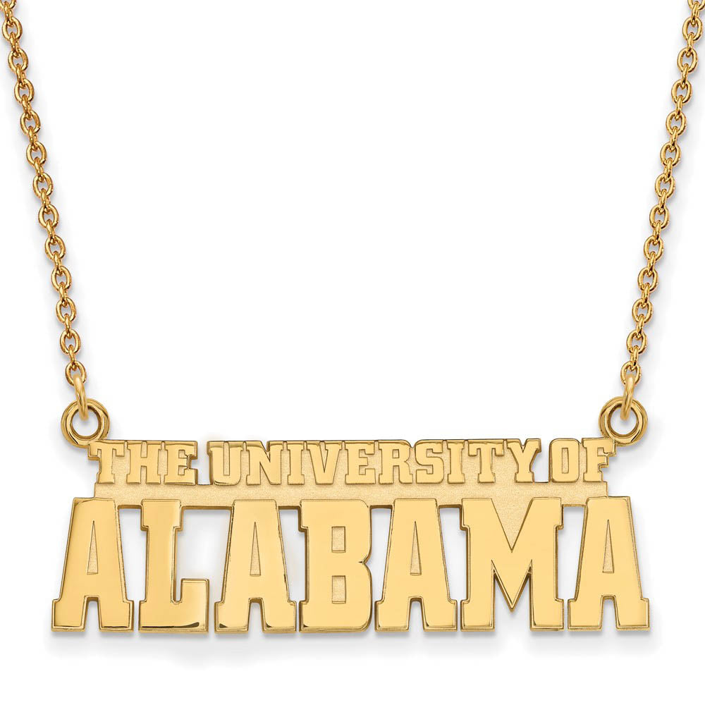 10k Yellow Gold U. of Alabama Small Necklace, Item P20279 by The Black Bow Jewelry Co.