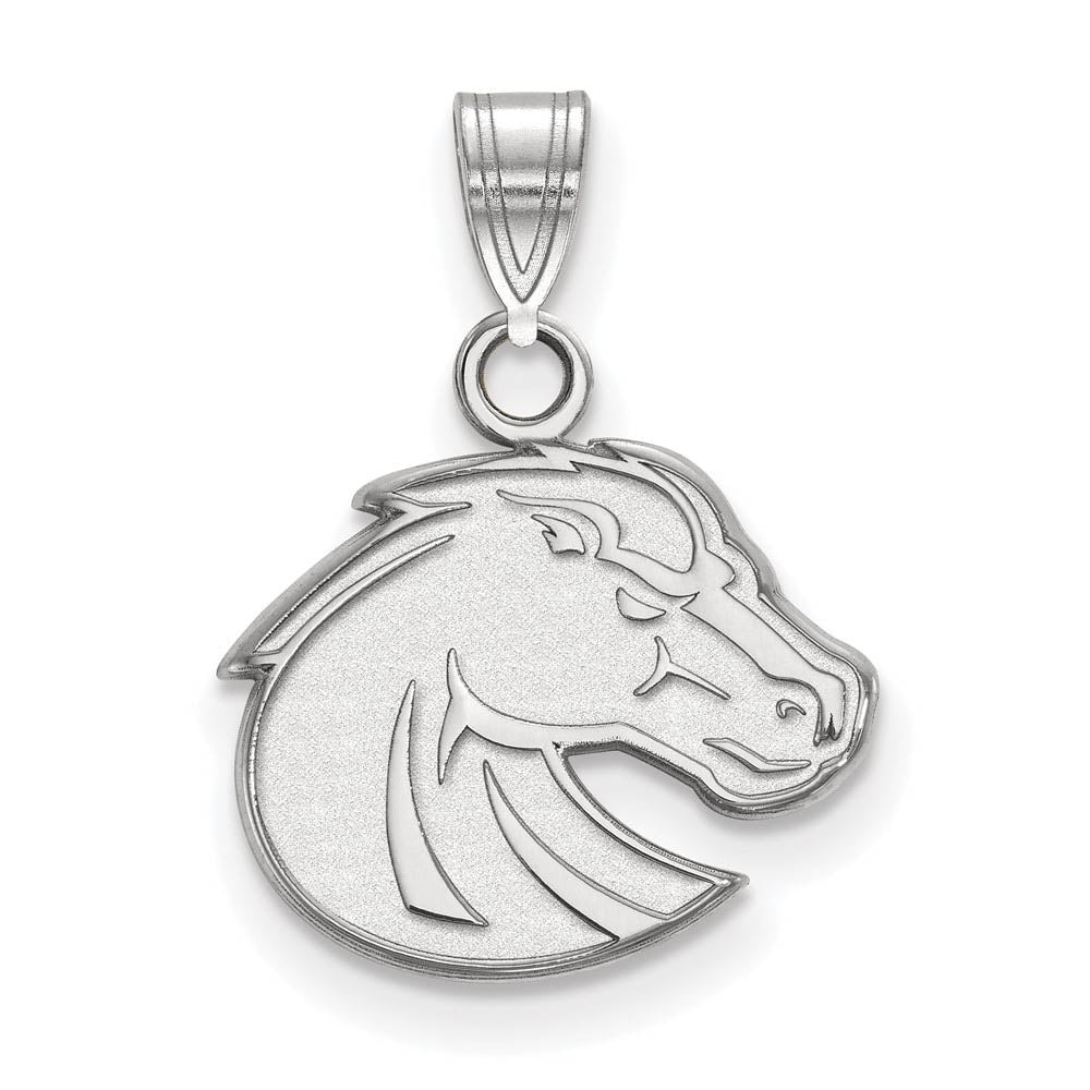 14k White Gold Boise State Small Mascot Pendant, Item P20284 by The Black Bow Jewelry Co.