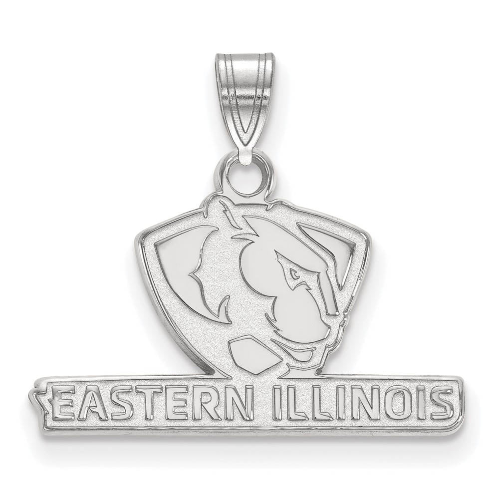 14k White Gold Eastern Illinois U Small Pendant, Item P20289 by The Black Bow Jewelry Co.