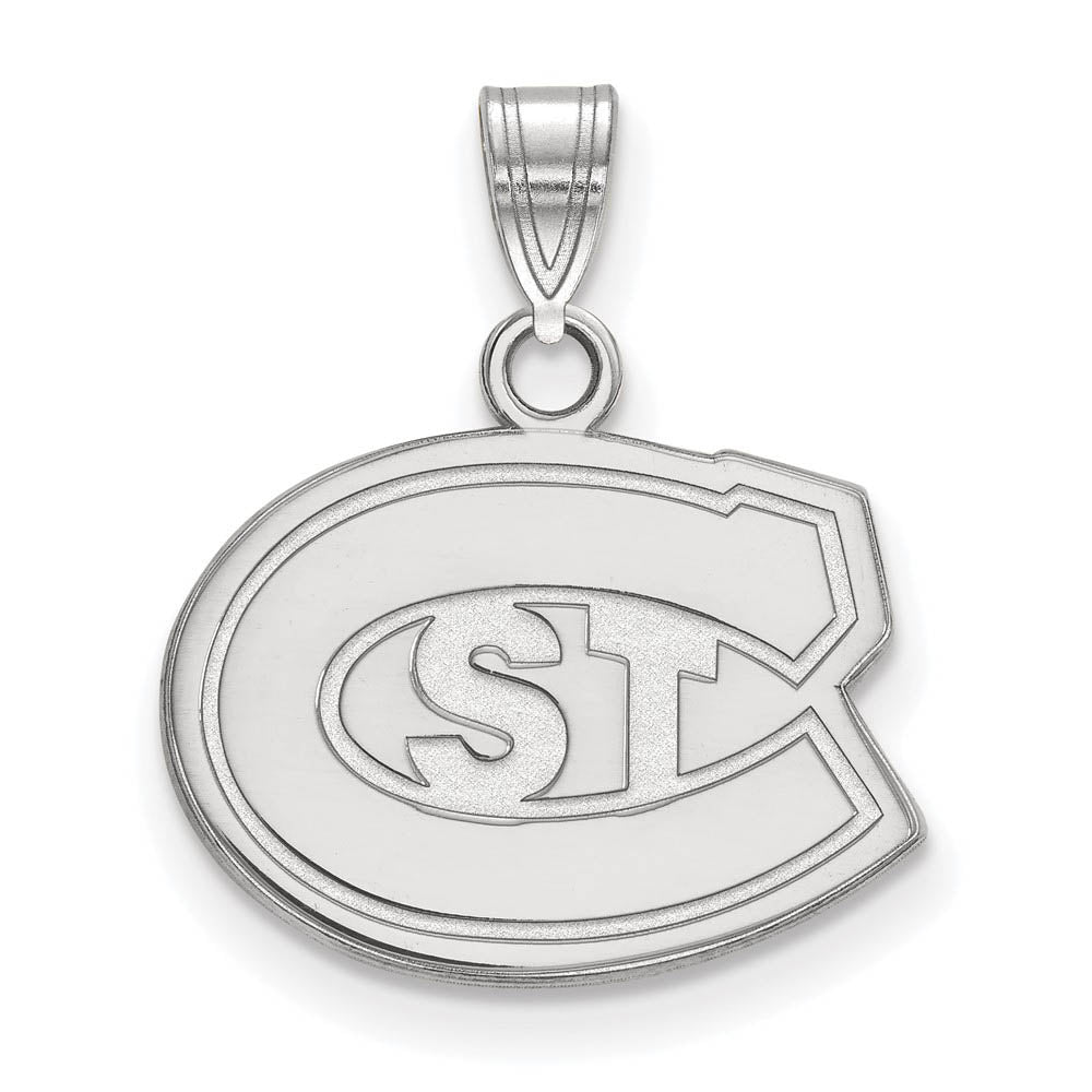 14k White Gold St. Cloud State Small 'STC' Pendant, Item P20305 by The Black Bow Jewelry Co.
