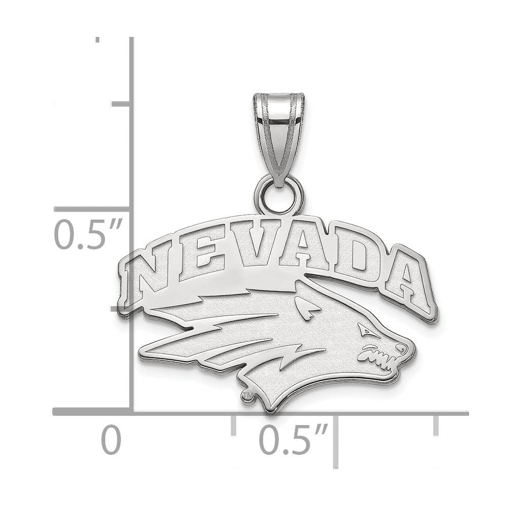 Alternate view of the 14k White Gold U. of Nevada Small Logo Pendant by The Black Bow Jewelry Co.