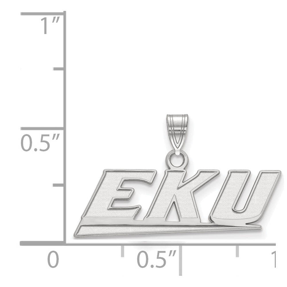 Alternate view of the 14k White Gold Eastern Kentucky U Small Pendant by The Black Bow Jewelry Co.