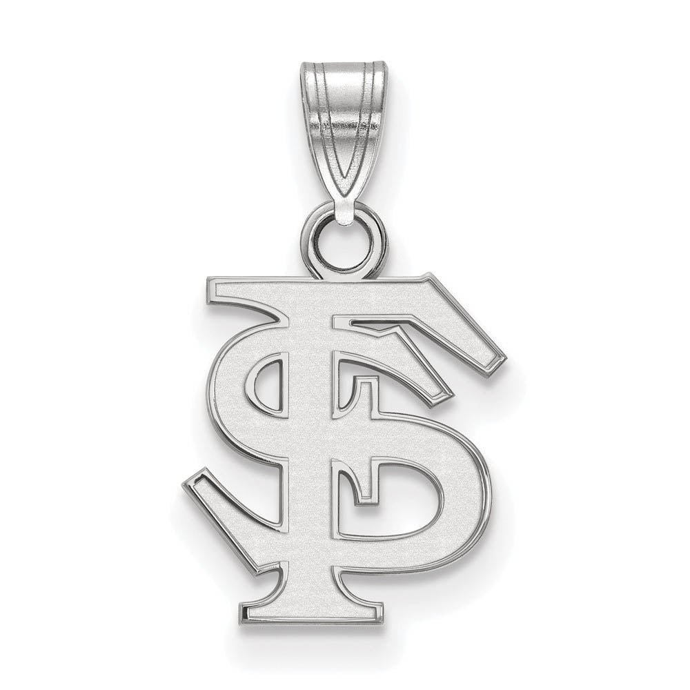14k White Gold Florida State Small 'FS' Pendant, Item P20327 by The Black Bow Jewelry Co.