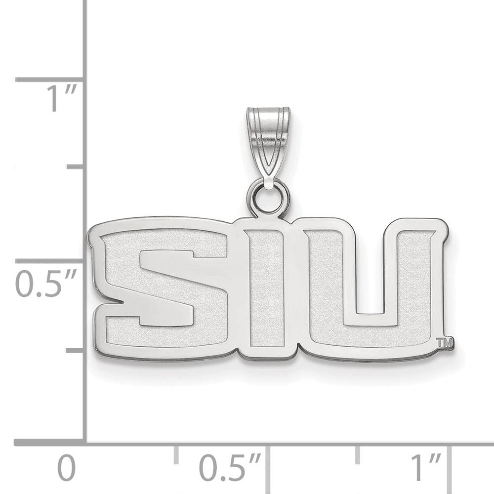 Alternate view of the 14k White Gold Southern Illinois U. Small Pendant by The Black Bow Jewelry Co.