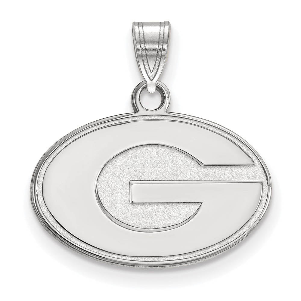14k White Gold U. of Georgia Small 'G' Pendant, Item P20349 by The Black Bow Jewelry Co.