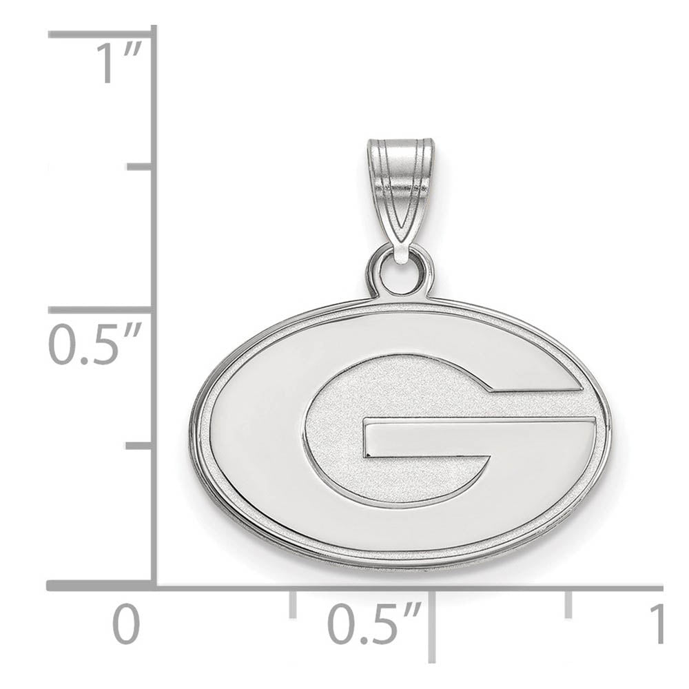 Alternate view of the 14k White Gold U. of Georgia Small 'G' Pendant by The Black Bow Jewelry Co.
