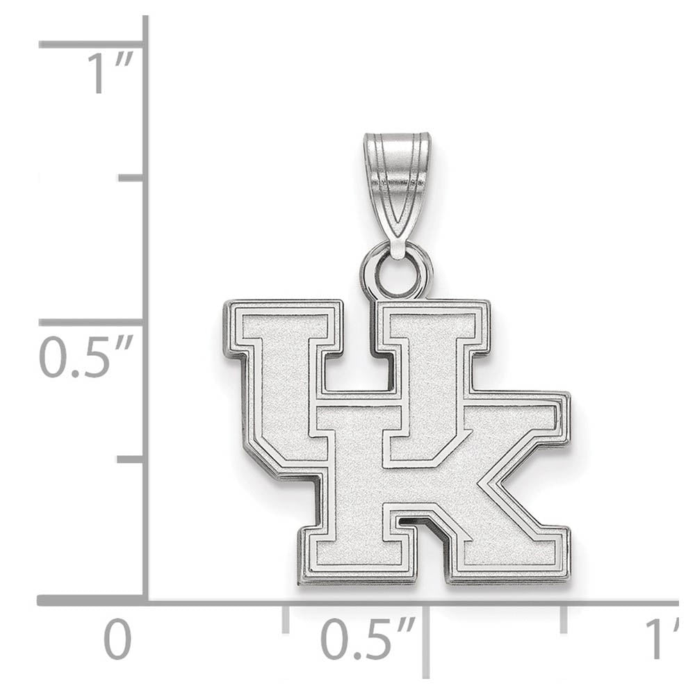 Alternate view of the 14k White Gold U. of Kentucky Small 'UK' Pendant by The Black Bow Jewelry Co.