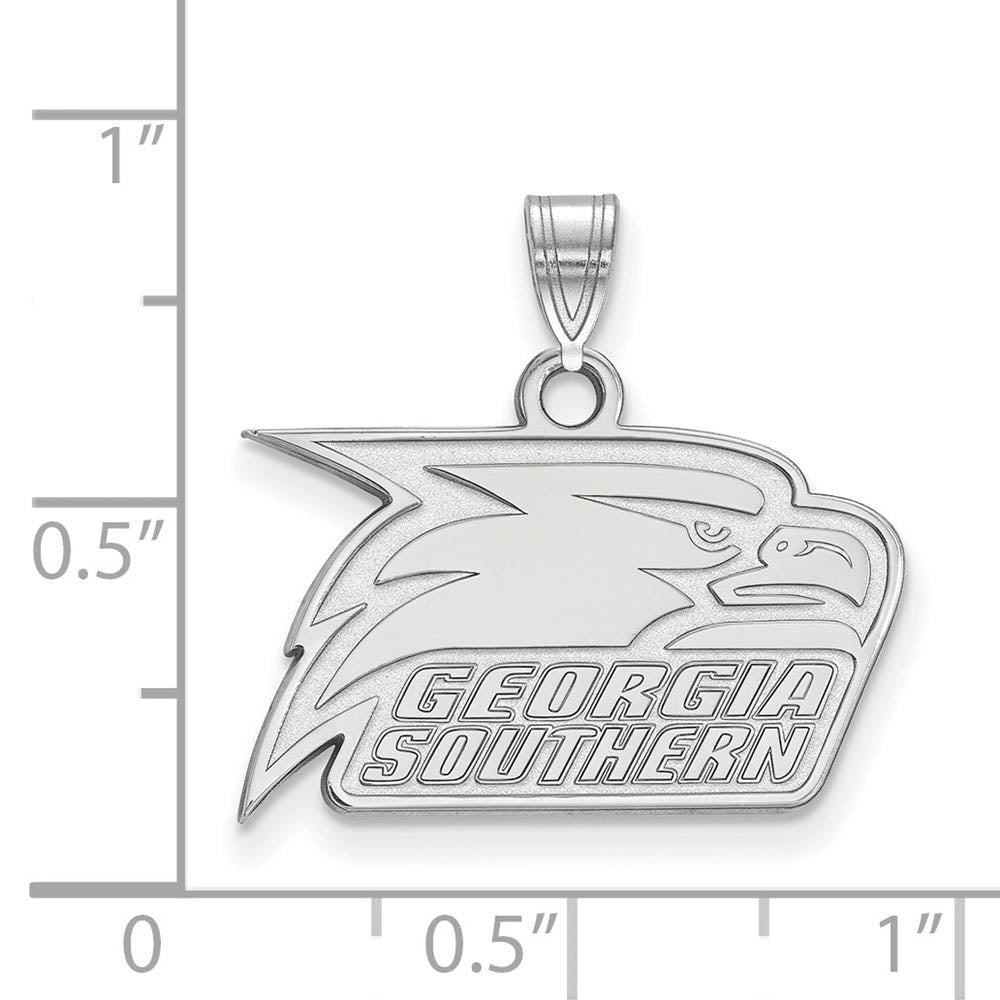 Alternate view of the 14k White Gold Georgia Southern U Small Mascot Logo Pendant by The Black Bow Jewelry Co.