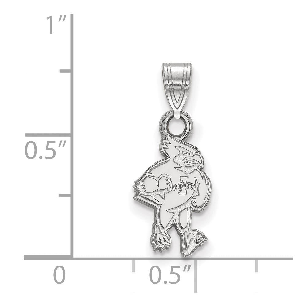Alternate view of the 14k White Gold Iowa State Small Mascot Pendant by The Black Bow Jewelry Co.