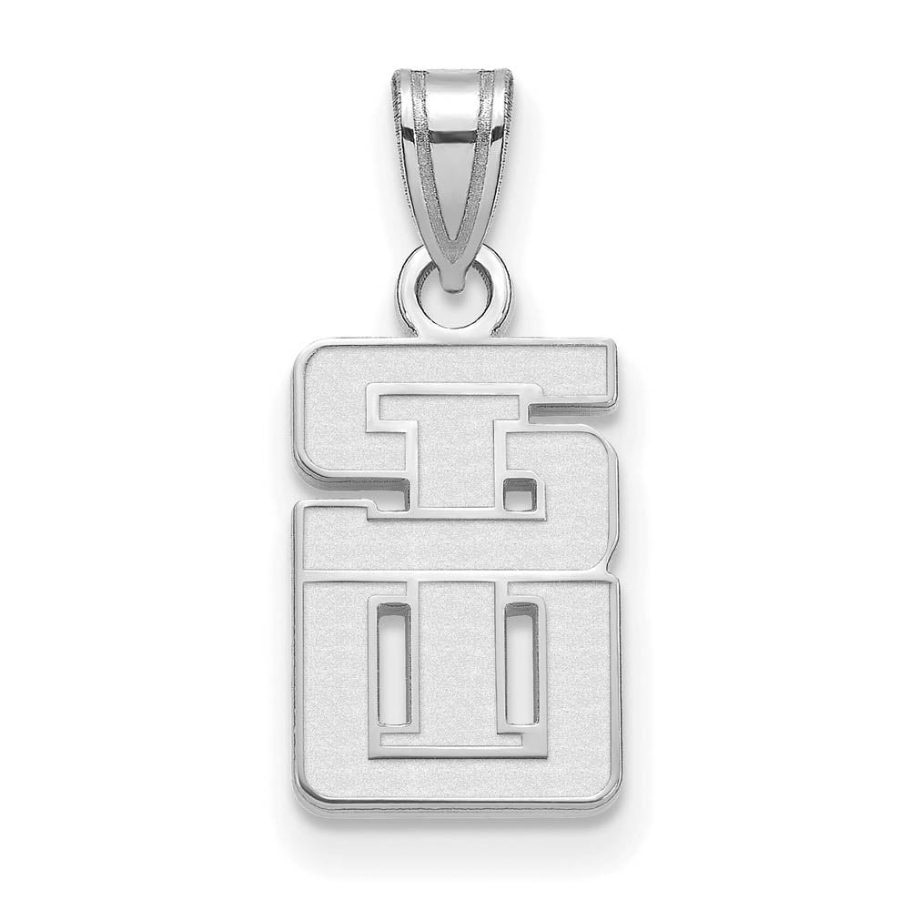 14k White Gold Southern Illinois University Small Pendant, Item P20406 by The Black Bow Jewelry Co.