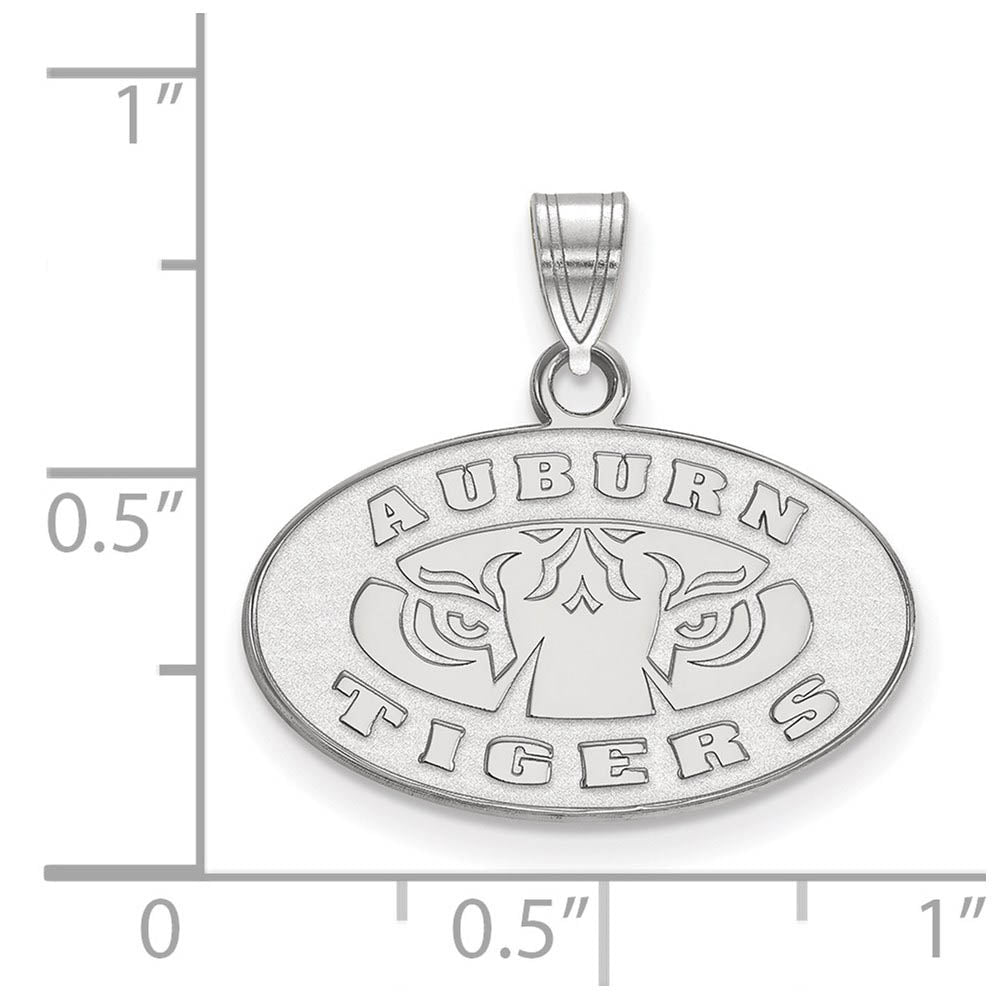 Alternate view of the 14k White Gold Auburn U Small Oval Logo Pendant by The Black Bow Jewelry Co.