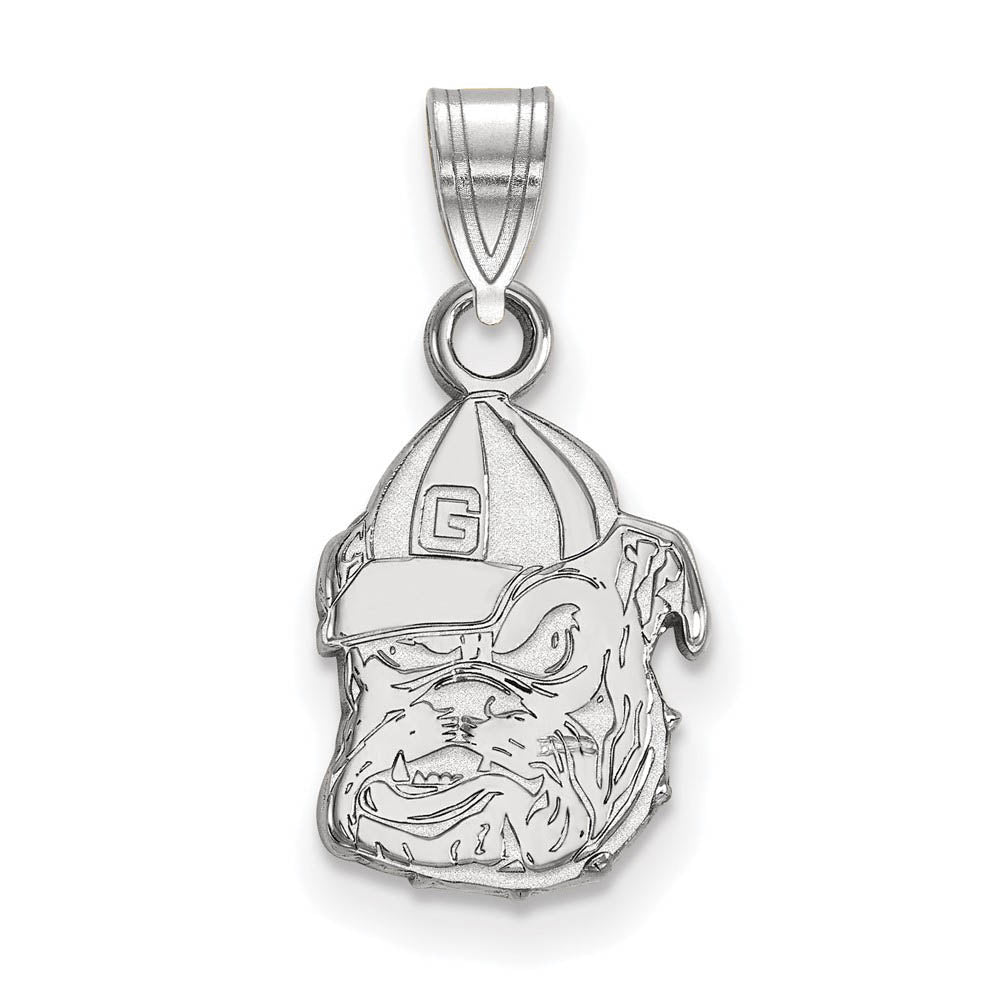 14k White Gold U. of Georgia Small Mascot Pendant, Item P20471 by The Black Bow Jewelry Co.
