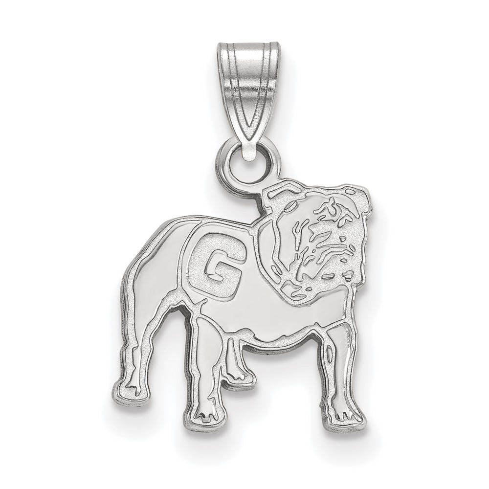 14k White Gold U. of Georgia Small Mascot Logo Pendant, Item P20481 by The Black Bow Jewelry Co.