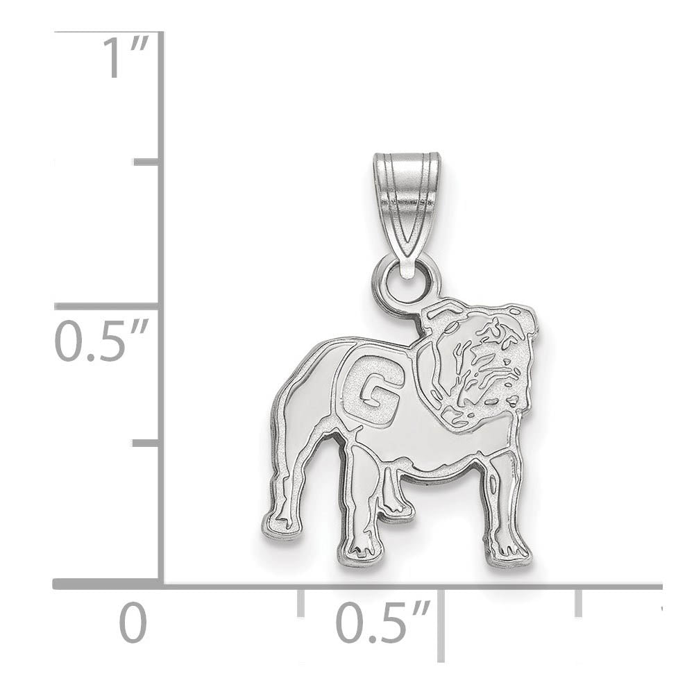 Alternate view of the 14k White Gold U. of Georgia Small Mascot Logo Pendant by The Black Bow Jewelry Co.