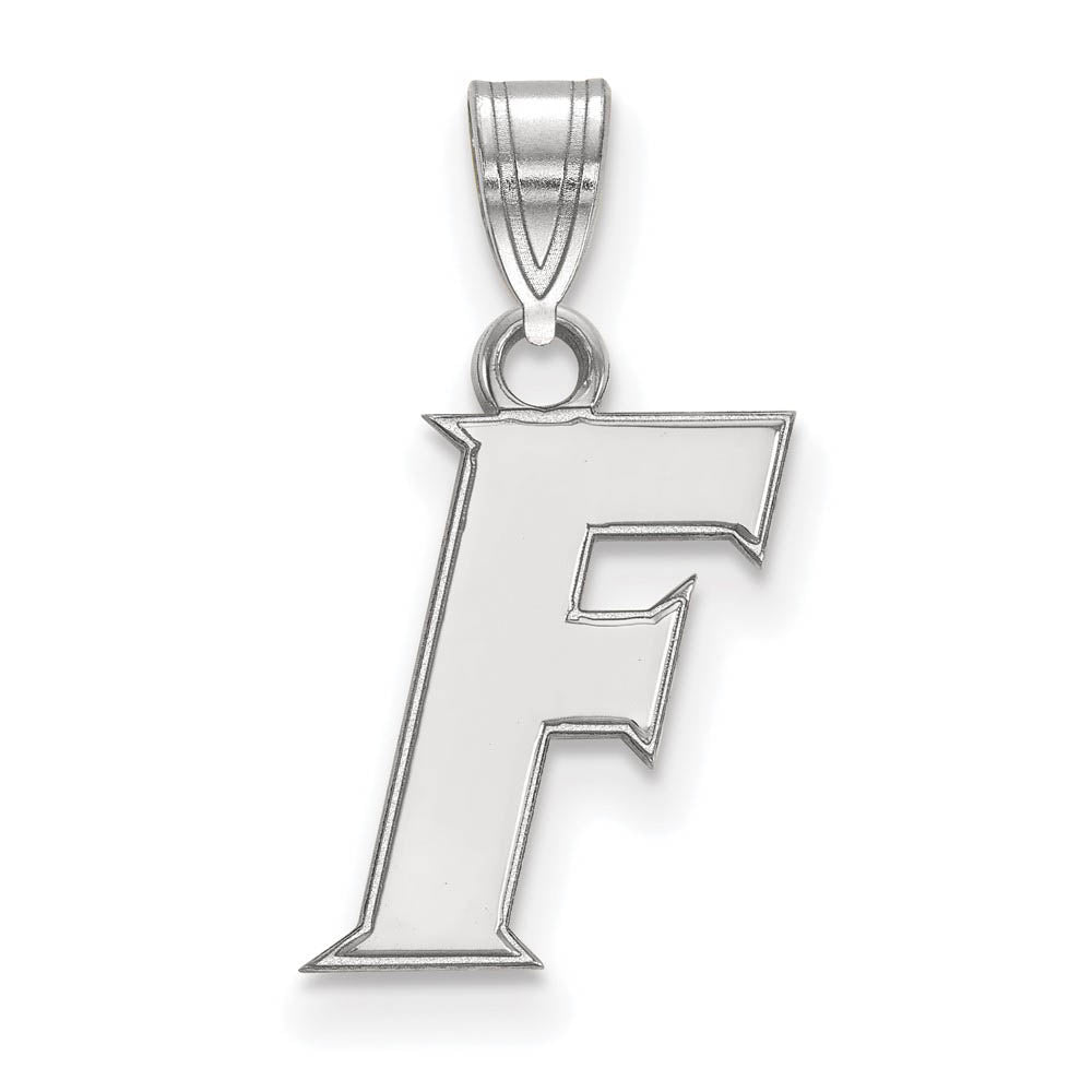 14k White Gold U of Florida Small Initial F Pendant, Item P20482 by The Black Bow Jewelry Co.