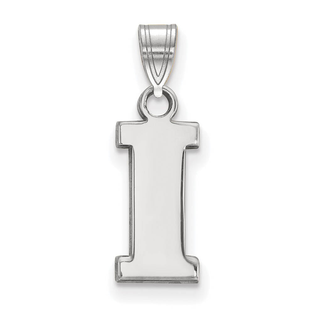 14k White Gold U. of Iowa Small Initial I Pendant, Item P20491 by The Black Bow Jewelry Co.
