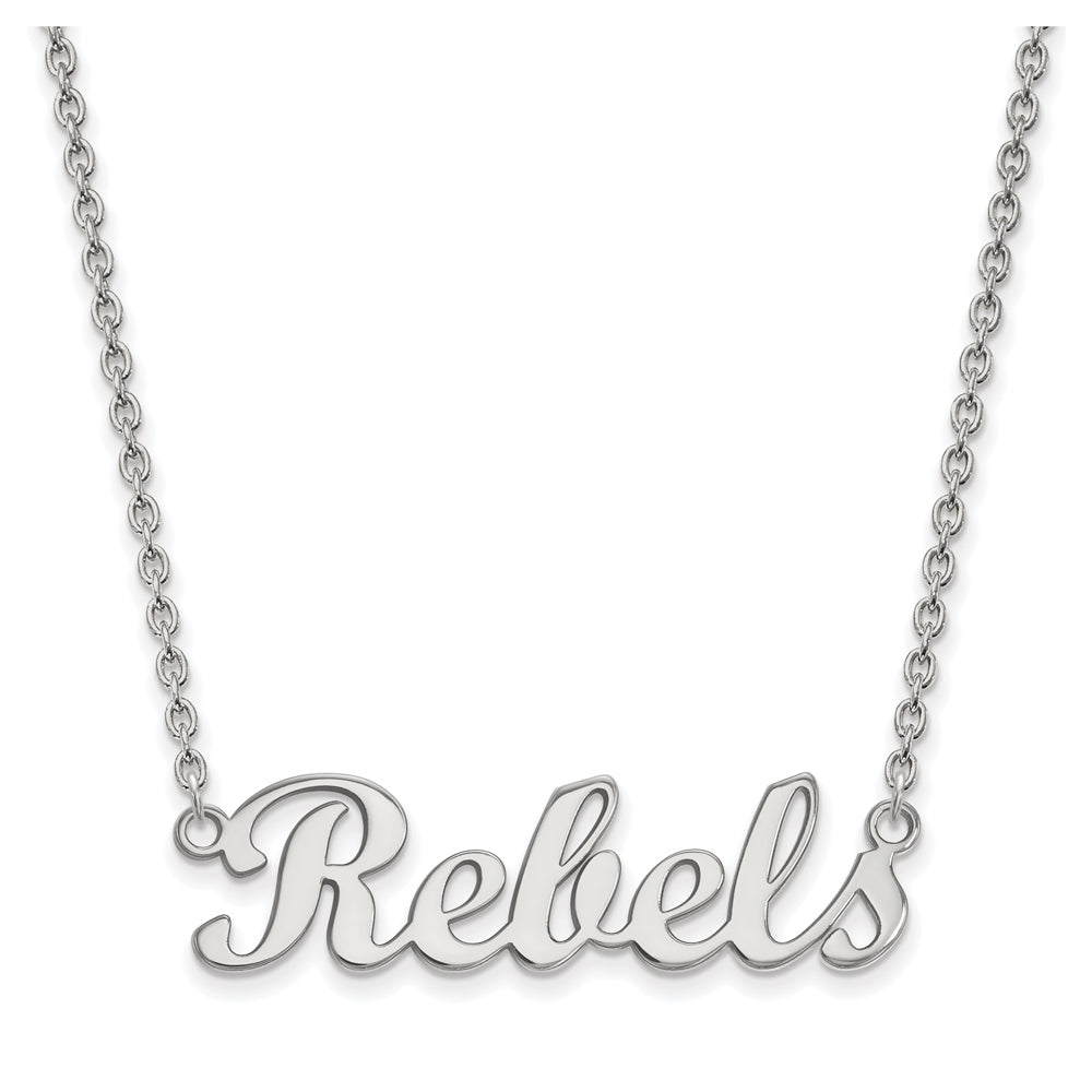 14k White Gold U. of Mississippi Small Necklace, Item P20505 by The Black Bow Jewelry Co.
