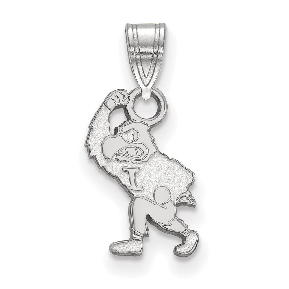 14k White Gold U. of Iowa Small Pendant, Item P20506 by The Black Bow Jewelry Co.