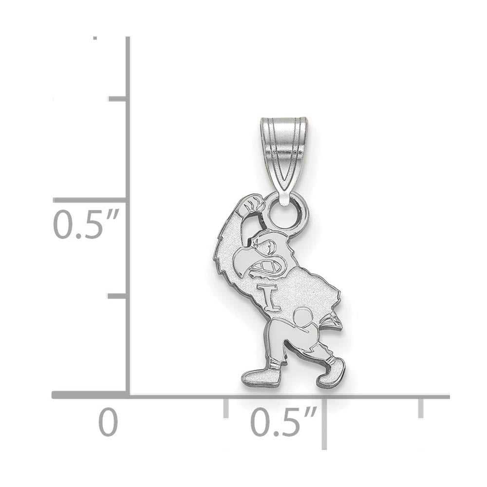 Alternate view of the 14k White Gold U. of Iowa Small Pendant by The Black Bow Jewelry Co.