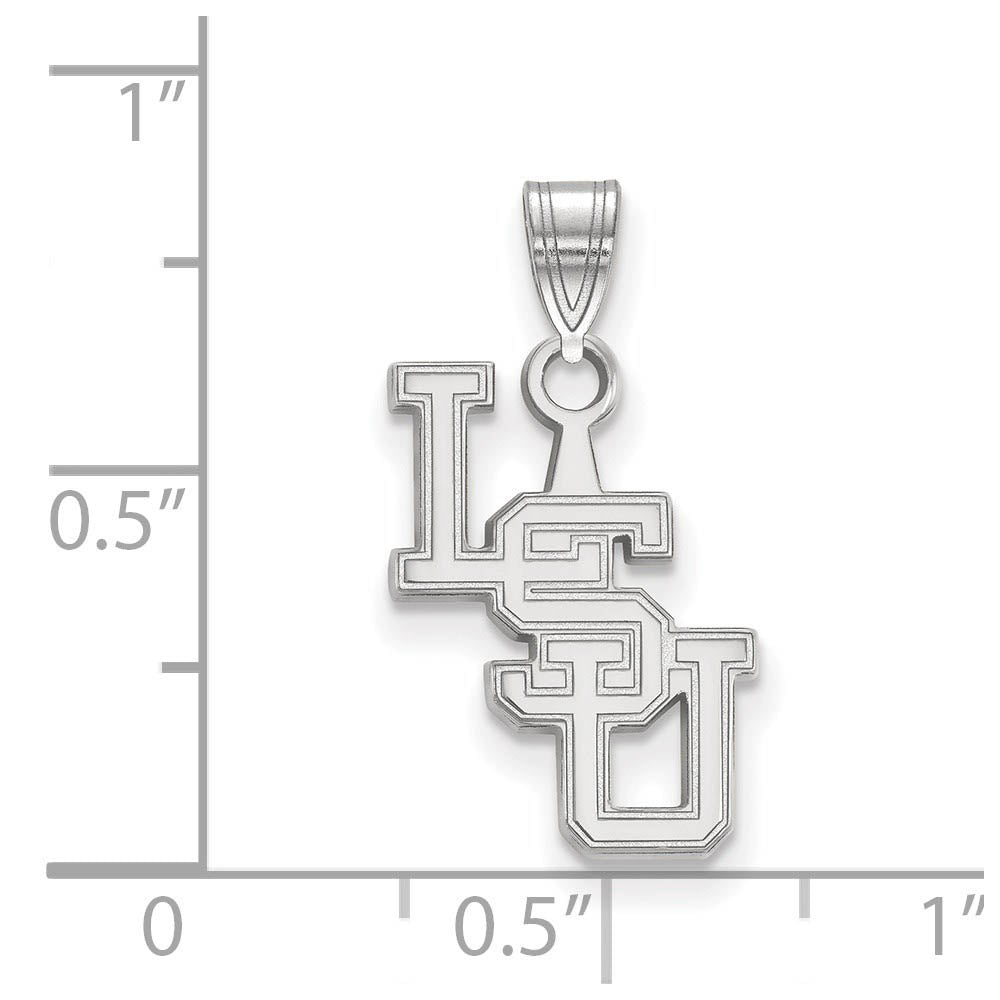 Alternate view of the 14k White Gold Louisiana State Small Pendant by The Black Bow Jewelry Co.