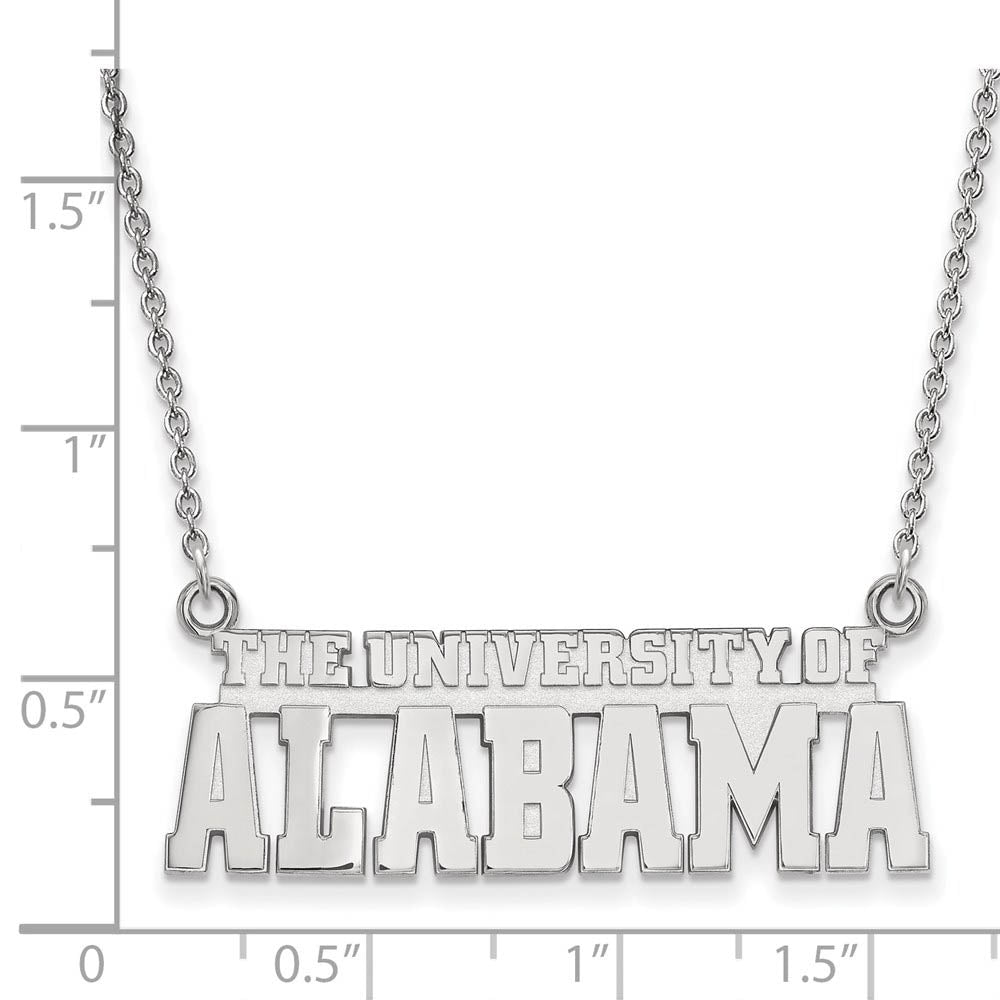 Alternate view of the 14k White Gold U. of Alabama Small Necklace by The Black Bow Jewelry Co.