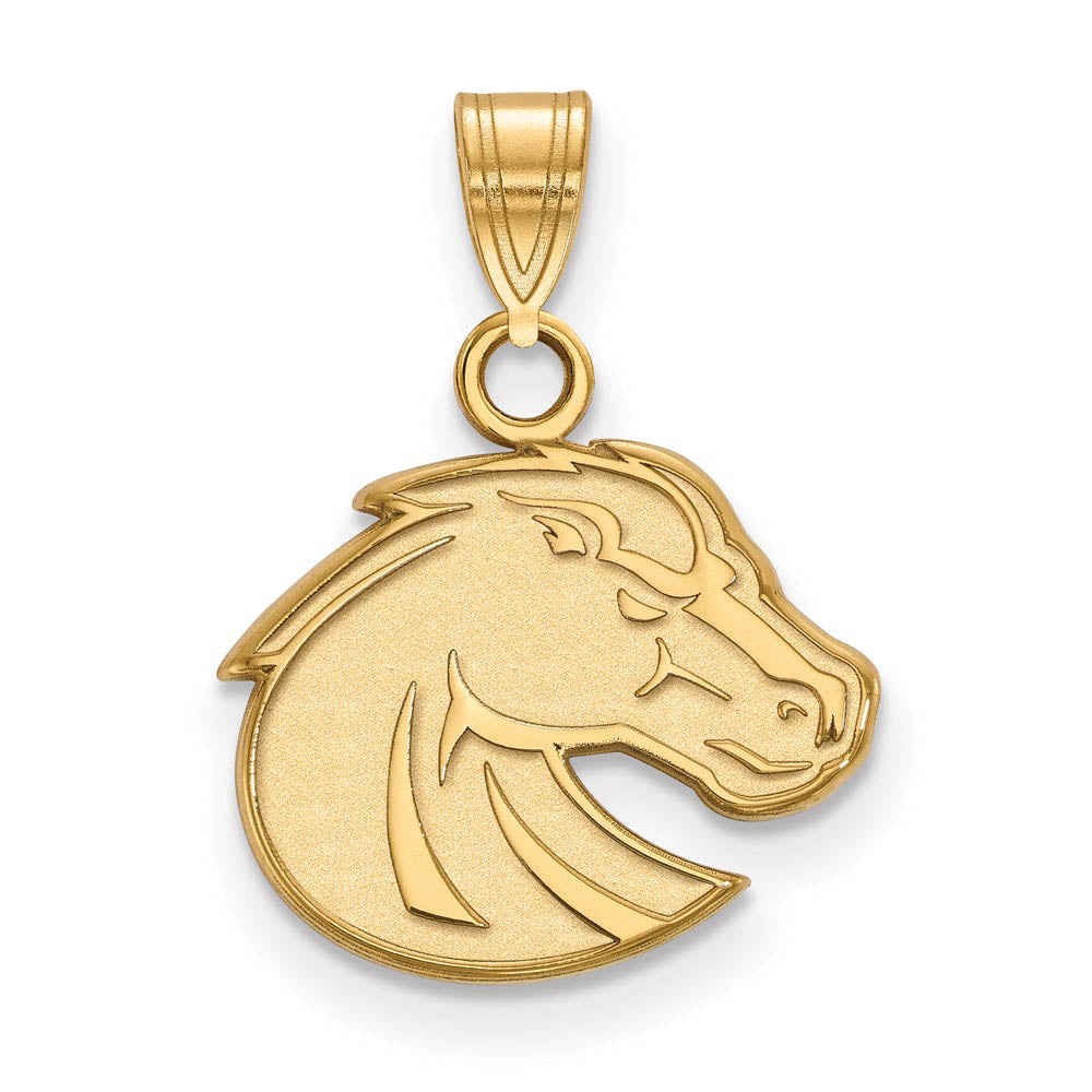 14k Yellow Gold Boise State Small Mascot Pendant, Item P20515 by The Black Bow Jewelry Co.