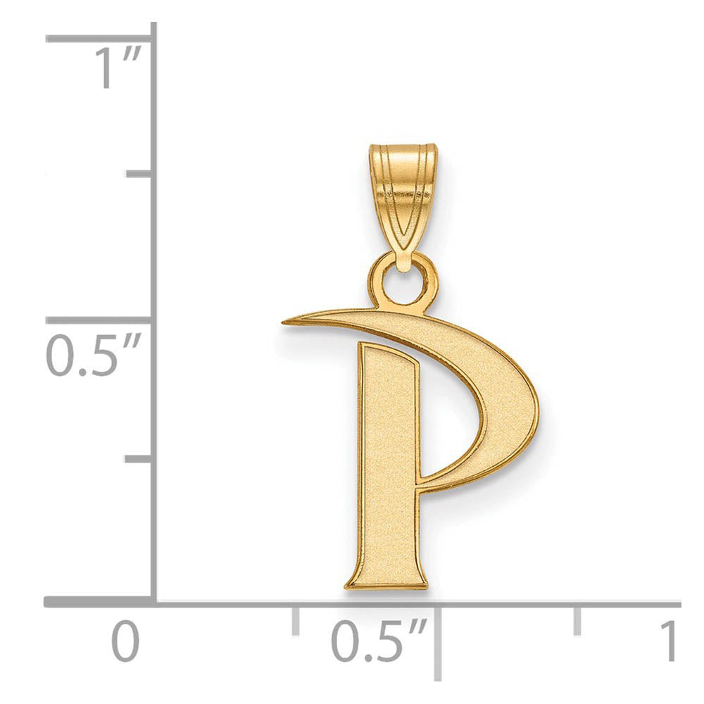 Alternate view of the 14k Yellow Gold Pepperdine U. Small Initial P Pendant by The Black Bow Jewelry Co.