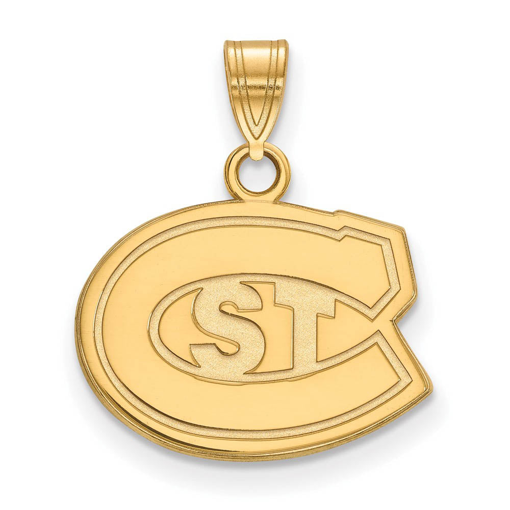 14k Yellow Gold St. Cloud State Small 'STC' Pendant, Item P20536 by The Black Bow Jewelry Co.